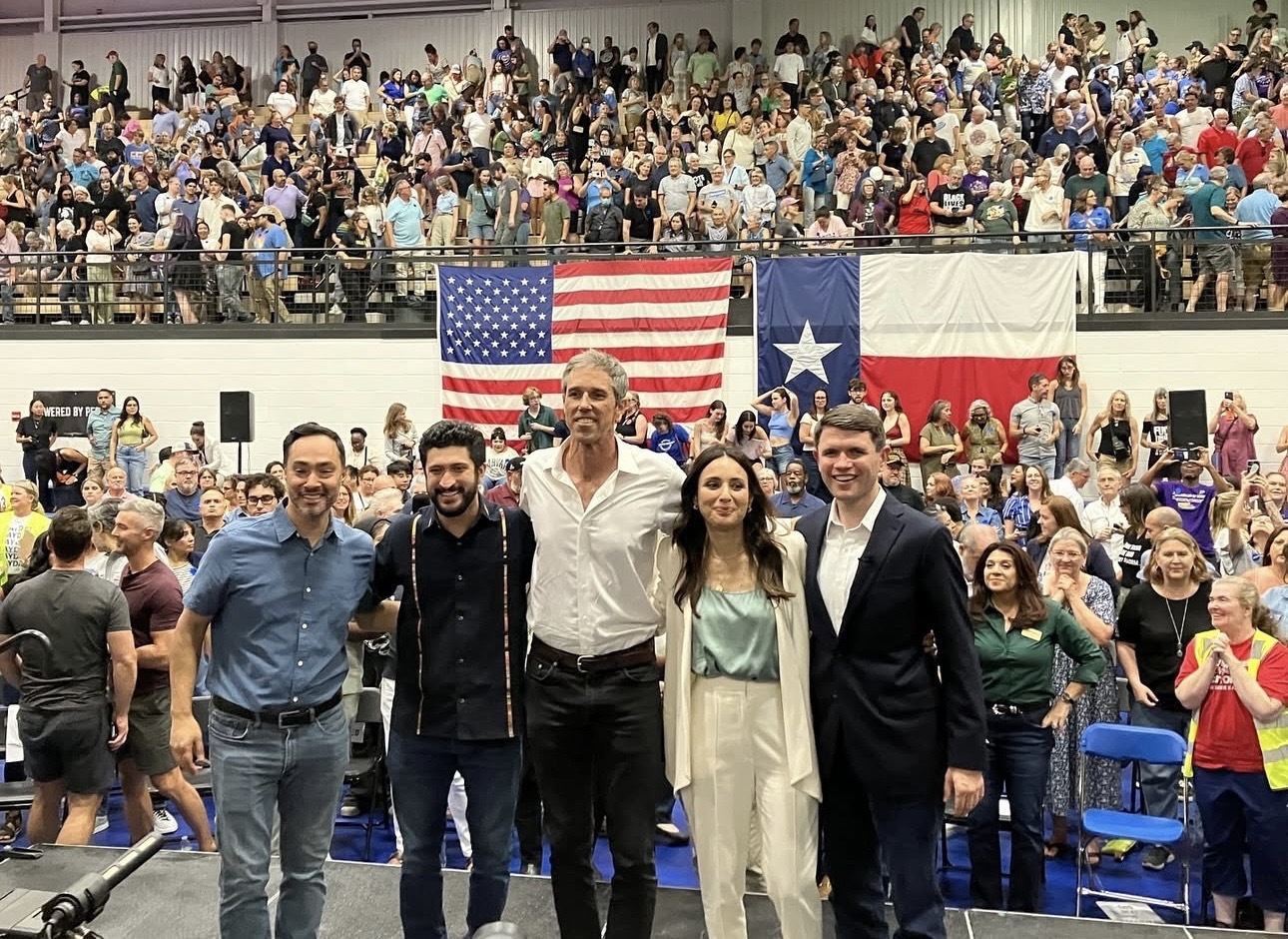 Congressmen Joaquin Castro and Greg Casar, Beto O'Rourke, and State Representatives Gina Hinojosa and James Talarico.