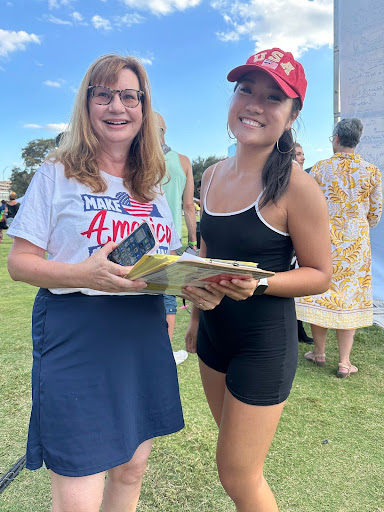 Volunteer Juli at No Kings rally