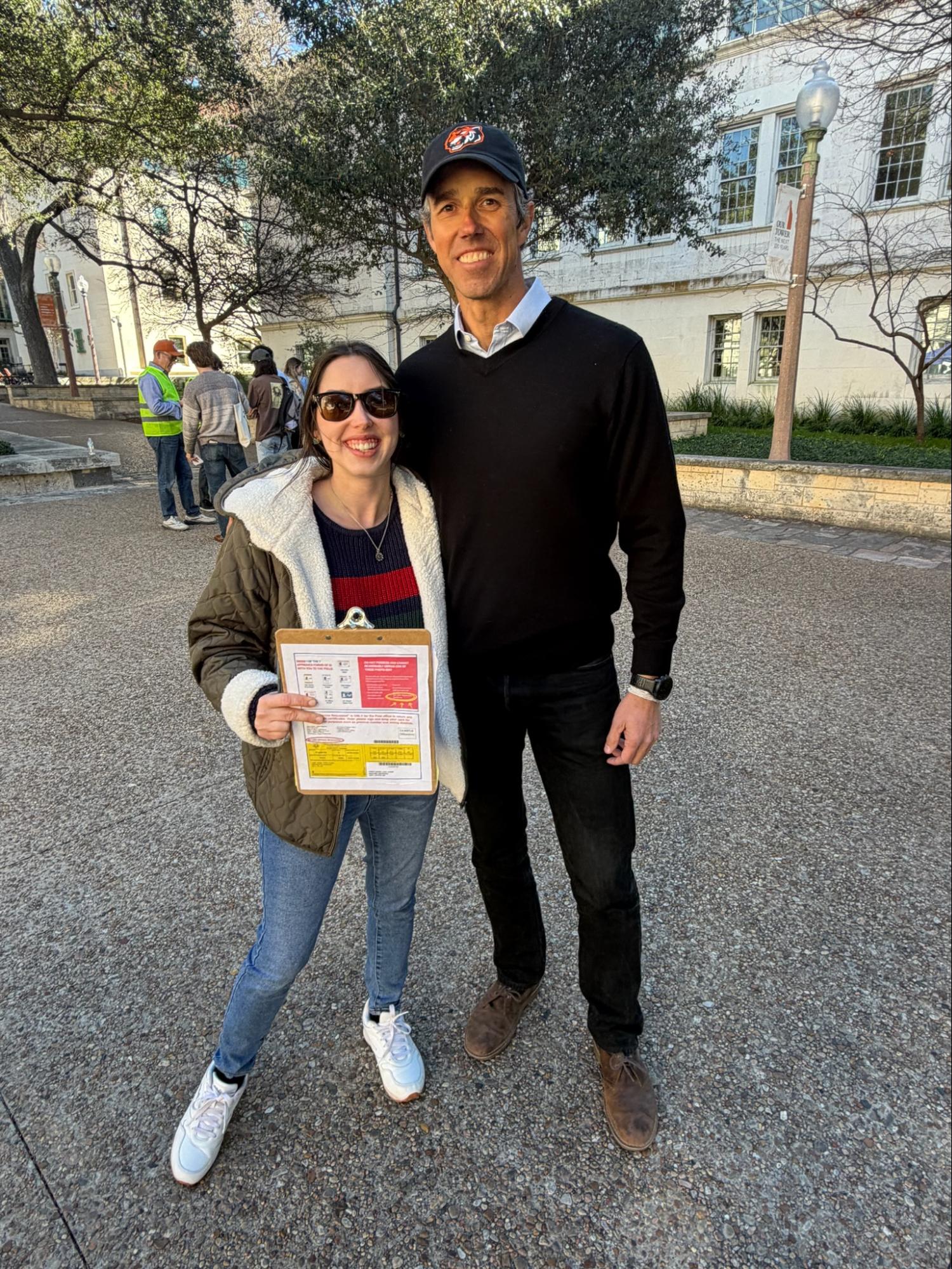 Beto with a student at UT Austin.