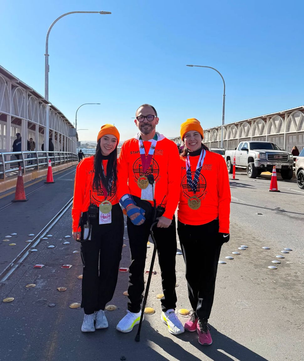 The team that put on the race: Sofia, Mario and Stephanie.