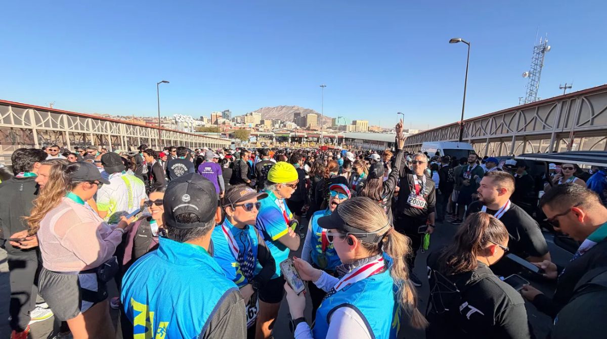 The finish line looking north to El Paso.
