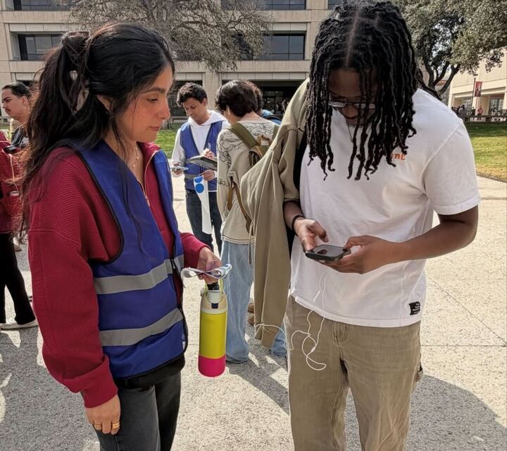 Students getting registered.