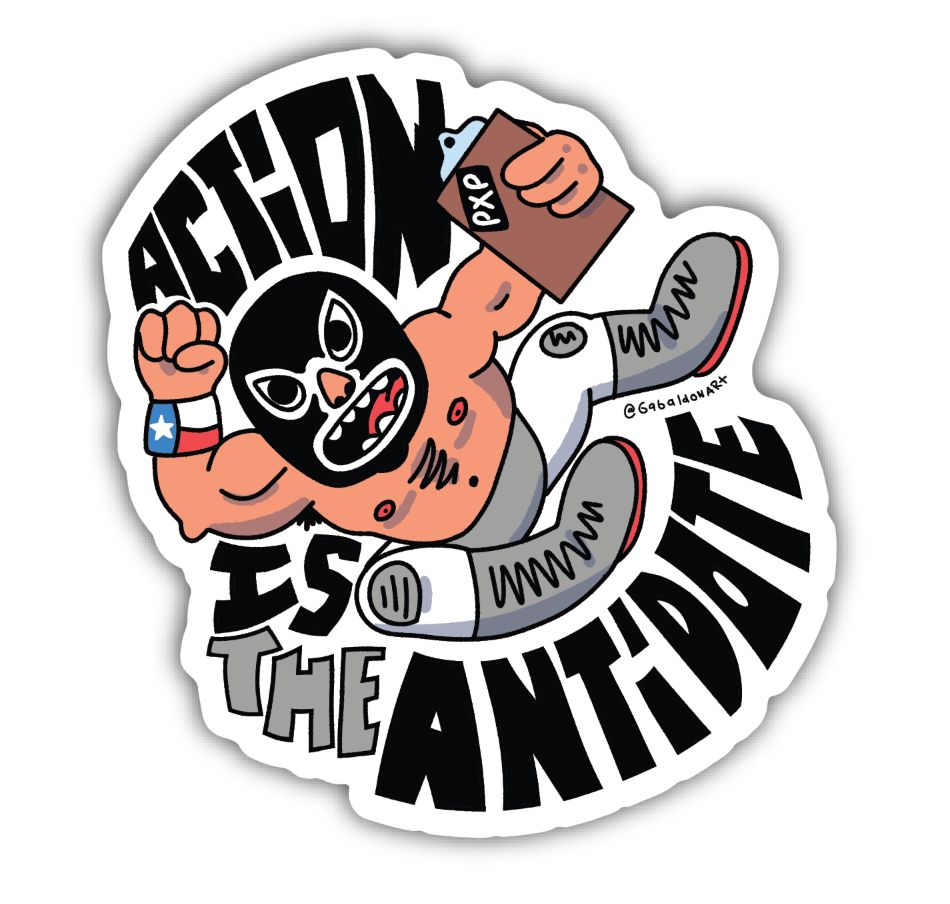 ACTION IS THE ANTIDOTE STICKER