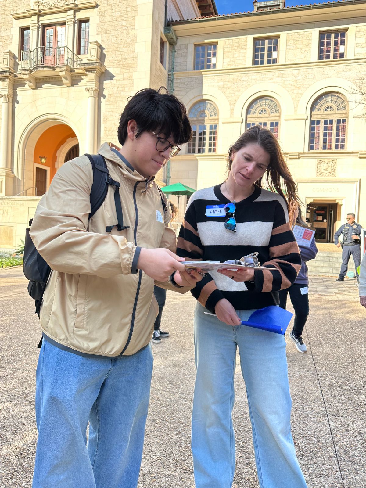 Student being registered at UT Austin.