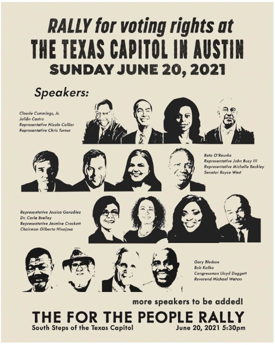 Rally for voting rights at the Texas Capitol in Austin, Sunday June 20, 2021