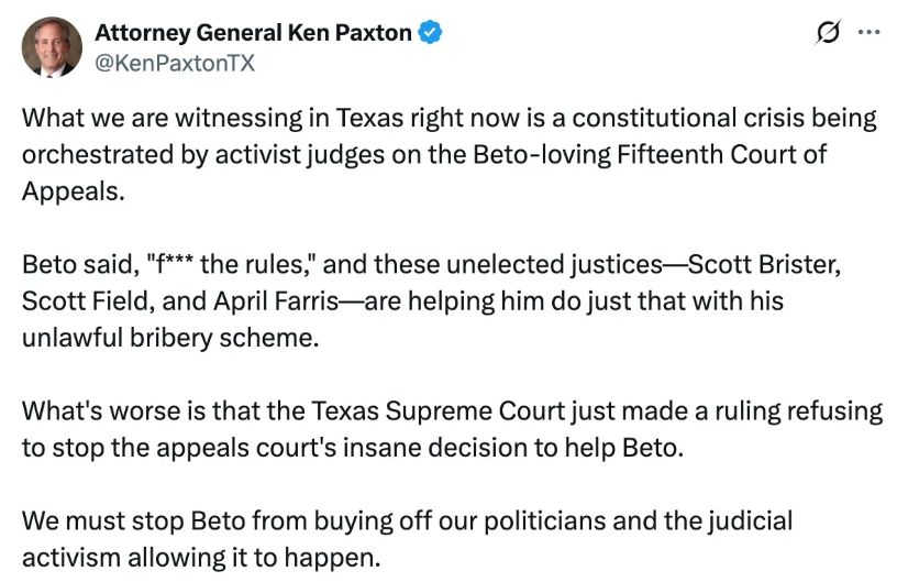 (Note: the Fifteenth Court of Appeals are all conservative justices appointed by Republican Governor Greg Abbott.)