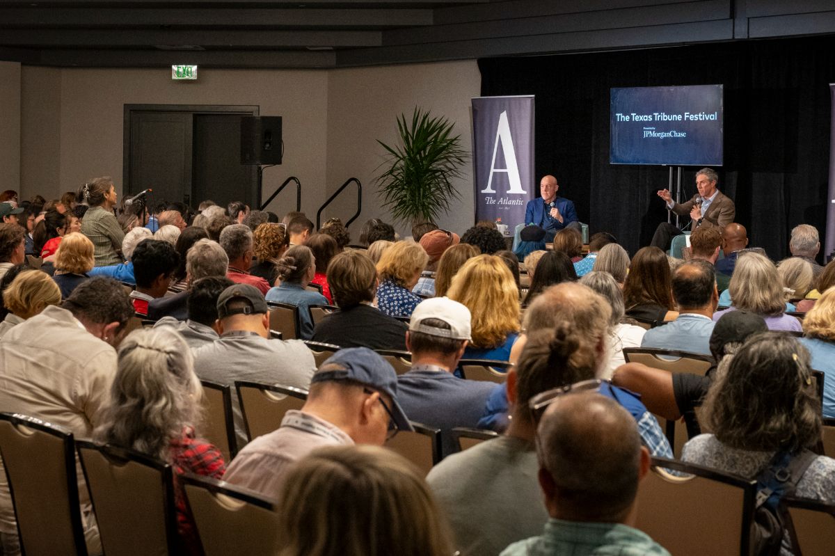 Beto speaking at the Texas Tribune Festival.