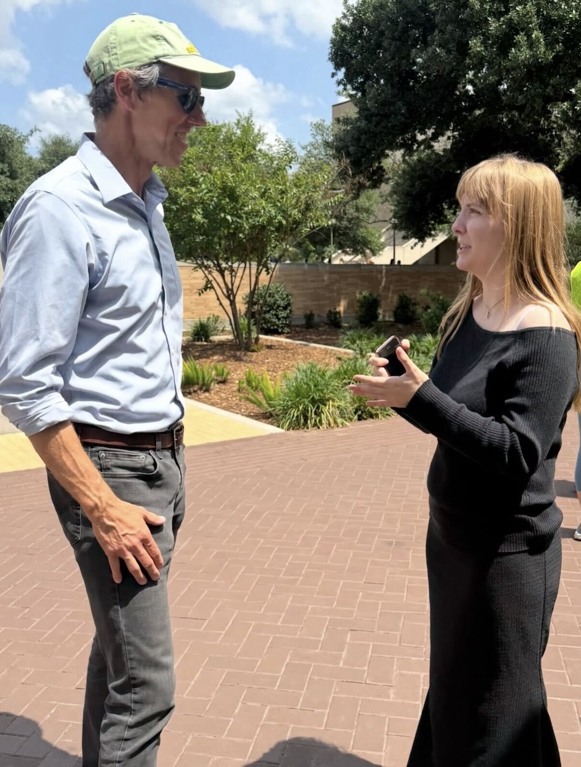 Beto talking with a voter.